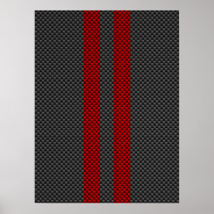 Burgundy Red Carbon Fiber, zoals racestapes Poster
