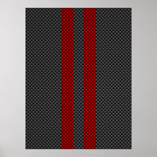Burgundy Red Carbon Fiber, zoals racestapes Poster (Voorkant)