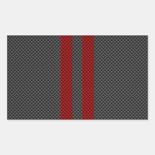 Burgundy Red Carbon Fiber, zoals racestapes Rechthoekige Sticker (Voorkant)