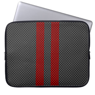 Burgundy Red Carbon Style Racestandaards Decor Laptop Sleeve