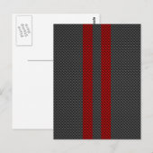 Burgundy Red Carbon Style Stripes Decor Briefkaart (Voorkant / Achterkant)
