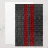 Burgundy Red Carbon Style Stripes Decor Briefpapier (Voorkant / Achterkant)