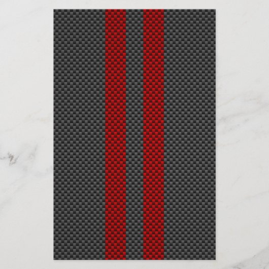 Burgundy Red Carbon Style Stripes Decor Briefpapier (Voorkant)