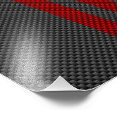 Burgundy Red Carbon Style Stripes Decor Foto Afdruk (Hoek)