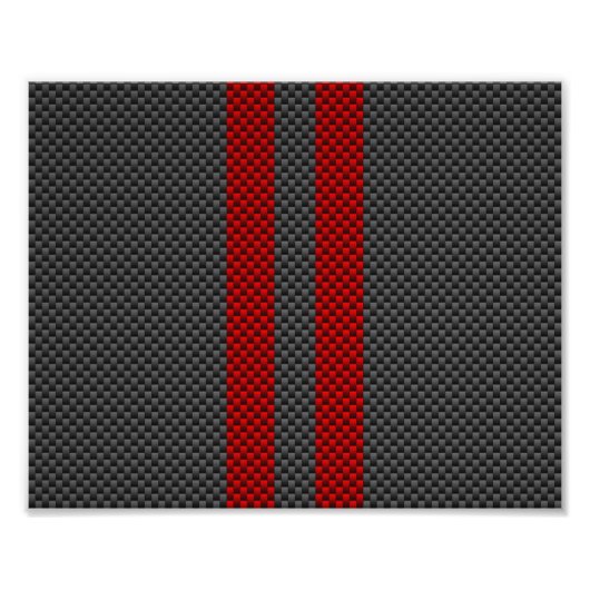 Burgundy Red Carbon Style Stripes Decor Foto Afdruk (Voorkant)