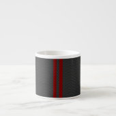 Burgundy Red Carbon Style Stripes Espresso Kop (Voorkant)