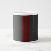 Burgundy Red Carbon Style Stripes Grote Koffiekop (Voorkant)