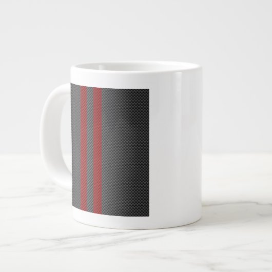 Burgundy Red Carbon Style Stripes Grote Koffiekop (Links)