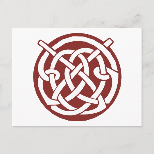 Burgundy Red Celtic Knotwork Briefkaart (Voorkant)