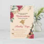 Burgundy Red Charra Uitnodiging, Rustic Charro, RE Kaart (Staand voorkant)