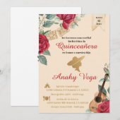 Burgundy Red Charra Uitnodiging, Rustic Charro, RE Kaart (Voorkant / Achterkant)