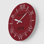 Burgundy Red Decor Dial personaliseert dit gemakke Grote Klok (Hoek)