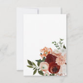 Burgundy Red Dusty Terracotta Floral Funeral Bedankkaart (Achterkant)