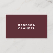 Burgundy Red - Eenvoudige persoonlijke Visitekaart Visitekaartje (Voorkant)