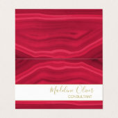 Burgundy Red Elegant Agate Modern Jewel Stijlvol Visitekaartje (Buitenkant ongevouwen)
