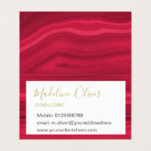 Burgundy Red Elegant Agate Modern Jewel Stijlvol Visitekaartje (Binnenkant ongevouwen)