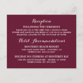 Burgundy Red Elegant Weddenschap Information Informatiekaartje (Voorkant)