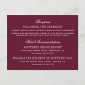 Burgundy Red Elegant Weddenschap Information Informatiekaartje (Voorkant)