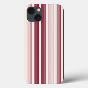 Burgundy Red en beige vijf strips Case-Mate iPhone Case