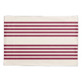 Burgundy Red en beige vijf strips Kussensloop (Achterkant)