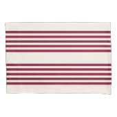 Burgundy Red en beige vijf strips Kussensloop (Voorkant)