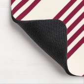 Burgundy Red en beige vijf strips Muismat (Hoek)