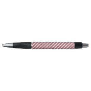 Burgundy Red en beige vijf strips Pen