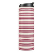 Burgundy Red en beige vijf strips Thermosbeker (Gedraaid links)
