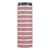 Burgundy Red en beige vijf strips Thermosbeker (Achterkant)