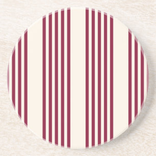 Burgundy Red en beige vijf strips Zandsteen Onderzetter