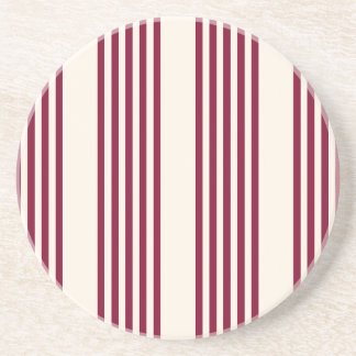 Burgundy Red en beige vijf strips Zandsteen Onderzetter