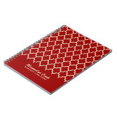 Burgundy Red en Cream Quatrefoil Pattern Notitieboek (Linkerzijde)