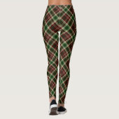 Burgundy Red en Forest Green Madras Pset Leggings (Achterkant)