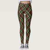 Burgundy Red en Forest Green Madras Pset Leggings (Voorkant)