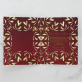 Burgundy Red en Gold 50th Wedding Jubileum Kaart (Binnen)