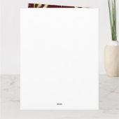 Burgundy Red en Gold 50th Wedding Jubileum Kaart (Achterkant)