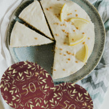 Burgundy Red en Gold 50th Wedding Jubileum