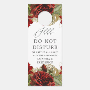 Burgundy Red en Gold Roos Weddenschap Deurhanger