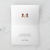 Burgundy Red en Gold Rozen Elegant Charro Western Bedankkaart (Binnen)