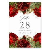 Burgundy Red en Gold  Rozen Weddenschap Kaart (Achterkant)