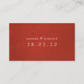 Burgundy Red en Gold Rozen Weddenschap Plaatskaartje (Achterkant)