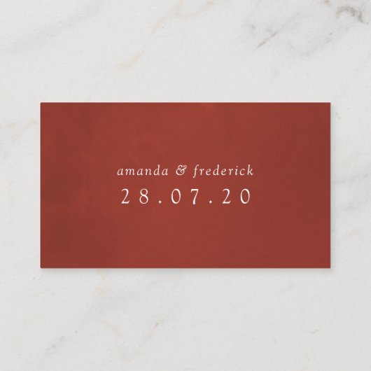 Burgundy Red en Gold Rozen Weddenschap Plaatskaartje (Achterkant)