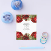 Burgundy Red en Gold Shabby Rozen Weddenschap Flyer (Enkel)