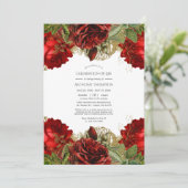 Burgundy Red en Gold  viering van het leven Kaart (Staand voorkant)