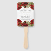 Burgundy Red en Gold Vintage Wedding Programme Handwaaier (Voorkant)