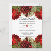 Burgundy Red en Gold  virtueel Vrijgezellenfeest Kaart (Voorkant)