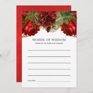 Burgundy Red en Gold  Vrijgezellenfeest Advice Kaart