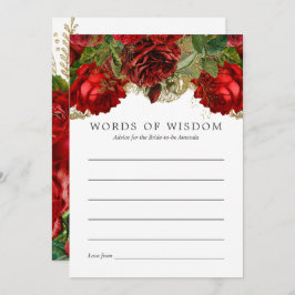 Burgundy Red en Gold  Vrijgezellenfeest Advice Kaart