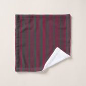 Burgundy red en houtskool met vijf strippen bad handdoek (Wasdoekje)