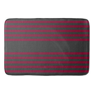 Burgundy red en houtskool met vijf strippen badmat